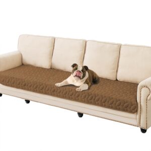 Ameritex Waterproof Pet Bed Cover Anti-Slip Dog Bed Blanket for Sofa and Furniture Waterproof New Pattern Design (Camel, 30x90 I