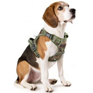 Timos Dog Harness Medium Sized,No Pull Dog Harness Adjustable Metal Rings 3 Buckles,Reflective No Choke with Easy Control Handle