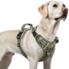 Timos Dog Harness Large Sized,No Pull Dog Harness Adjustable Metal Rings 3 Buckles,Reflective No Choke with Easy Control Handle